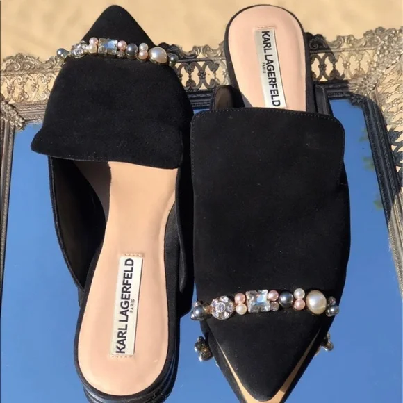 Karl Lagerfeld Black Mules Size 9 Style: Nola - Picture 3 of 9